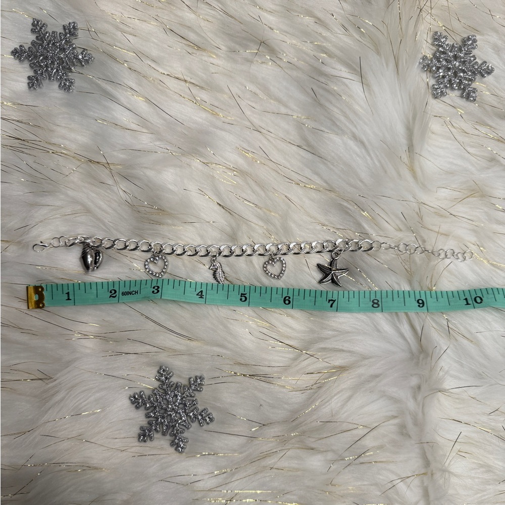 Handmade Silver Plated Charm Bracelet with Sea Charms - Picture 9 of 9